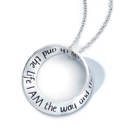I Am the Way John 14:6 Sterling Mobius Necklace by Laurel Elliott
