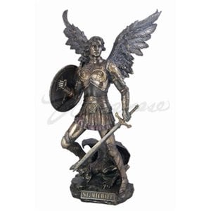 Unicorn St Michael Standing On Demon With Sword & Shield