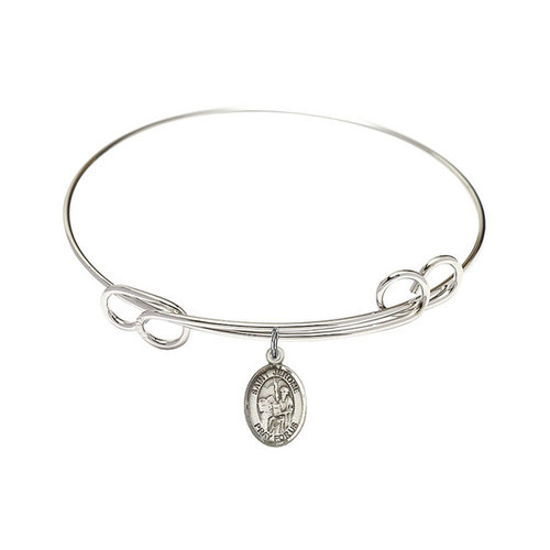 St. Jerome Double Loop Bangle Bracelet - Silver St. Jerome Double Loop Bangle Bracelet - Silver