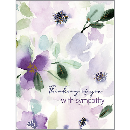 Greeting Card W Scripture: Sympathy: Purple Floral