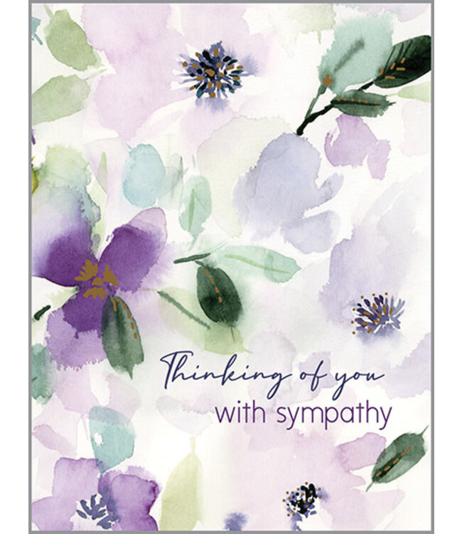 Greeting Card W Scripture: Sympathy: Purple Floral