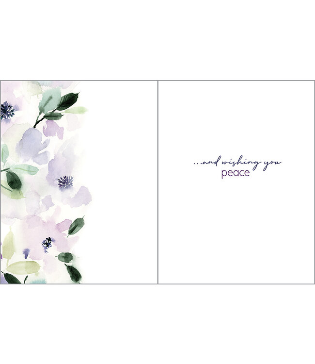 Greeting Card W Scripture: Sympathy: Purple Floral