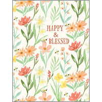 Greeting Card W Scripture Birthday Sweet Stems & Bees