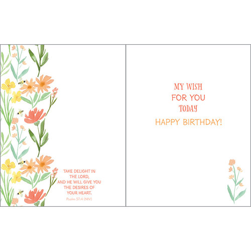 Greeting Card w Scripture Birthday SWEET STEMS & BEES