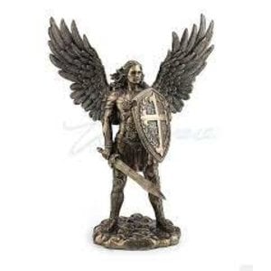 Unicorn Archangel Michael With Sword And Shield - Bronze Statue