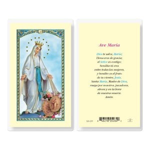 El Ave Maria Nuestra Senora De Gracia Holy Card