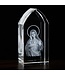 Immaculate Heart Etched Glass Stand 3 3/4