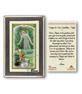 Guardian Angel Pewter Pendant With Prayer Card