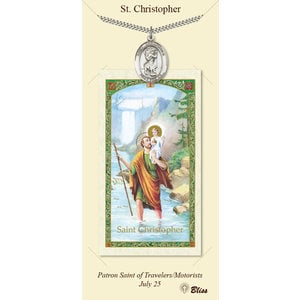 Bliss Saint Christopher Pewter Medal With Prayer Card