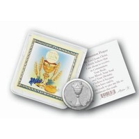 First Holy Communion Pocket Coin Token & Prayer Card