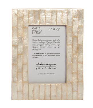 4x6 Capiz Picture Frame w/ Vertical Stripes