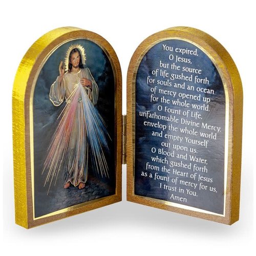 Divine Mercy Standing Diptych 5 X 3 1/2" Divine Mercy Standing Diptych 5 X 3 1/2"