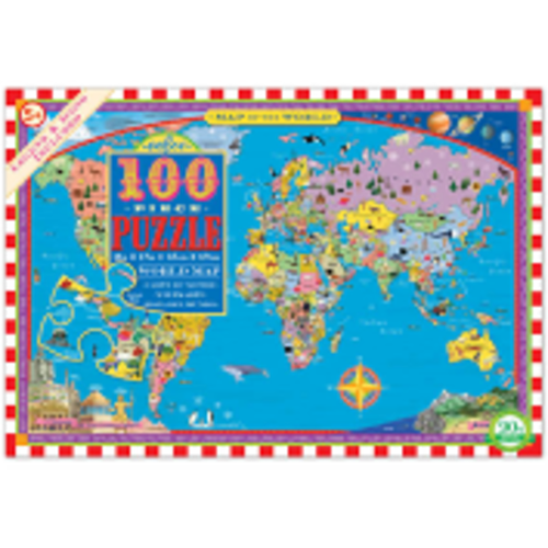 EEBOO WORLD MAP 100 PIECE PUZZLE EEBOO WORLD MAP 100 PIECE PUZZLE