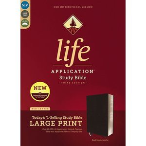 Zondervan NIV Life Application Study Bible, Third Edition, Large Print, Leather, Black