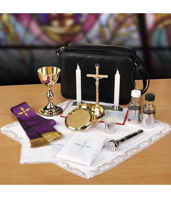 Sudbury Brass Mass Kit with Sprinkler and Glass Bottles