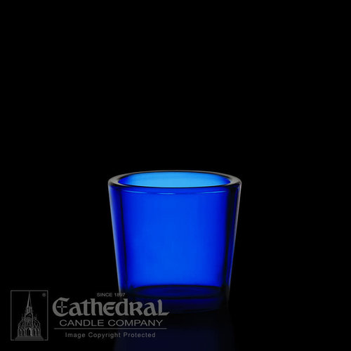 VOTIVE LIGHT GLASSES BLUE DOZEN