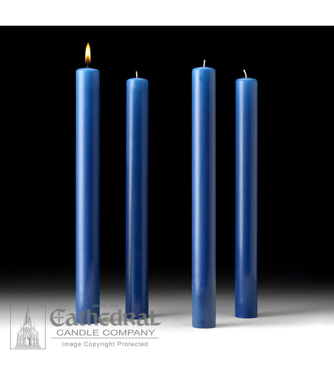 Advent Candles 51% Beeswax 1 1/2" X 16" Sarum Blue - 4
