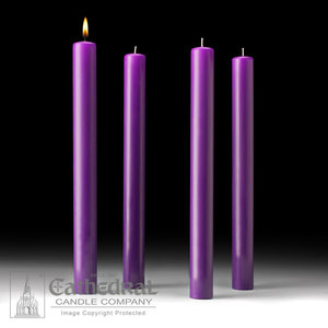 Advent Candles 51% Beeswax 1 1/2 " X 16" Purple - 4
