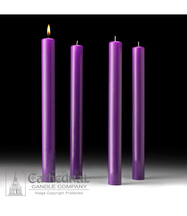 Advent Candles 51% Beeswax 1 1/2 " X 16" Purple - 4