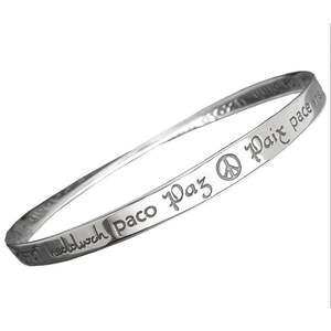 Peace In Forty Languages Sterling Mobius Bracelet