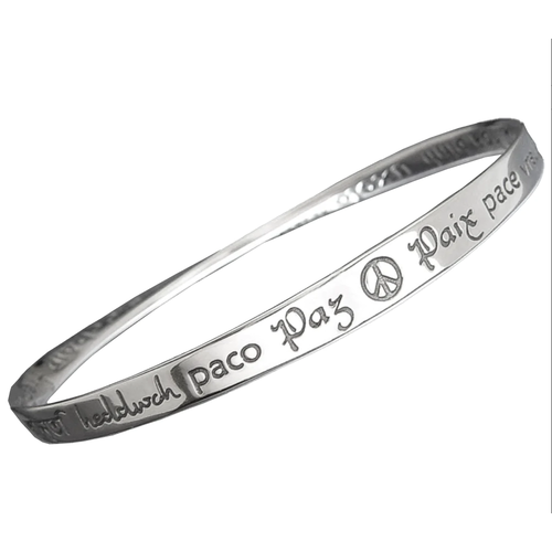 PEACE IN FORTY LANGUAGES STERLING MOBIUS BRACELET PEACE IN FORTY LANGUAGES STERLING MOBIUS BRACELET