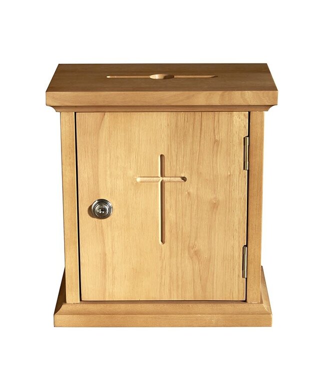 Maple Wall Offering Box - Oak Finish