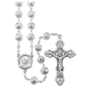 Rosary 8mm Silver Filigree Bead