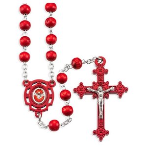 Rosary 7mm Red Wooden Beads Laser Cut