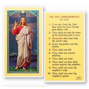 Ten Commandments Prayer Card