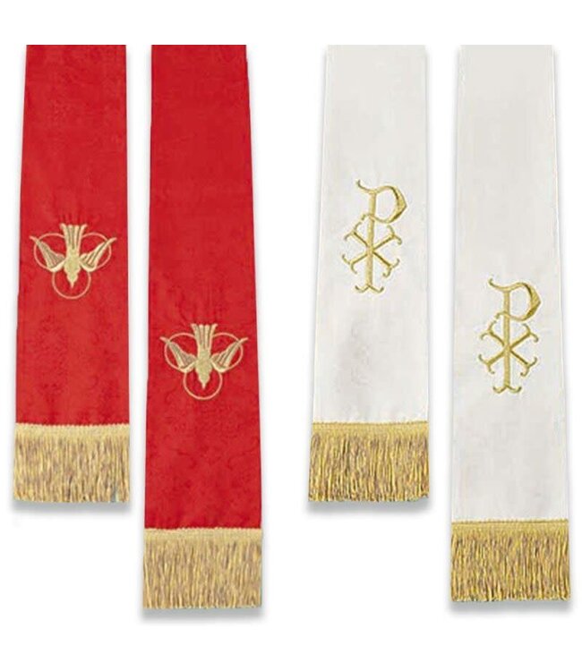Jacquard Reversible Stole Red/White
