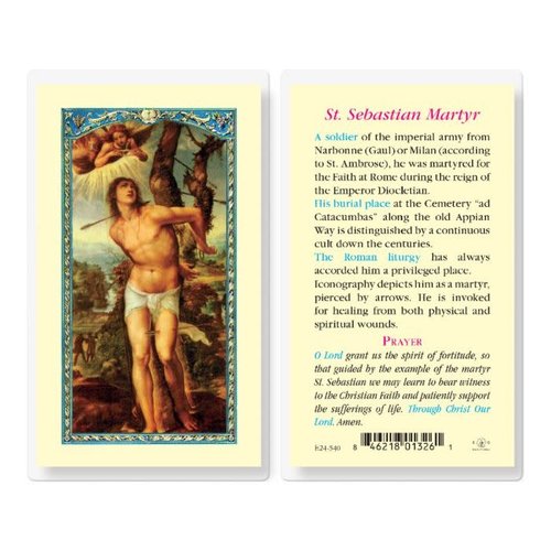 Saint Sebastian Holy Card