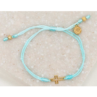 Filled by Faith Bracelet With Gold Cross And Mint