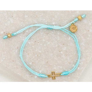 Filled by Faith Bracelet With Gold Cross And Mint