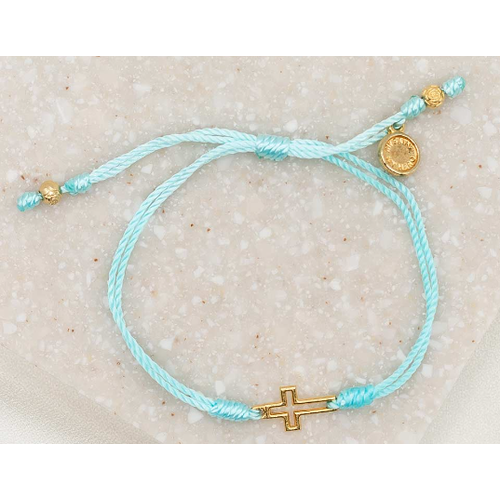 Filled by Faith Bracelet With Gold Cross And Mint