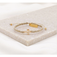 Faith Confirmed Crystal Cross Bracelet (golden tones)