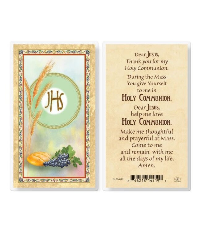 First Holy Communion Prayer Card