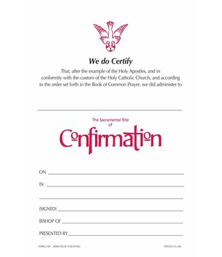 Confirmation Certificate (Dove) 25/Pkt