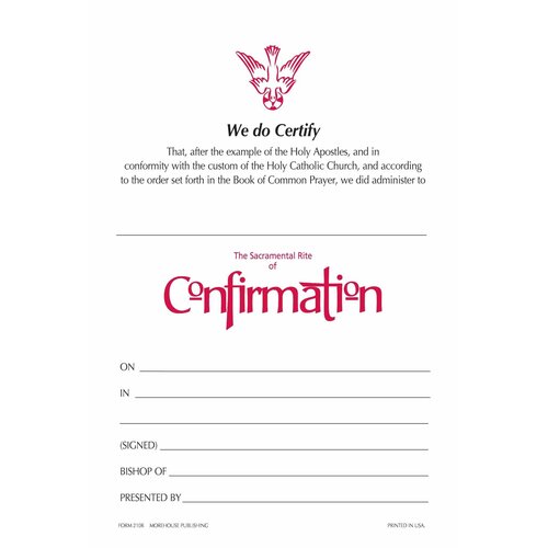 Confirmation Certificate (Dove) 25/Pkt