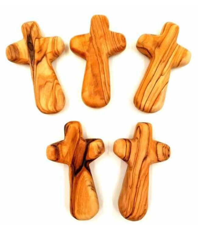 Olive Wood Hand Cross Small 2"