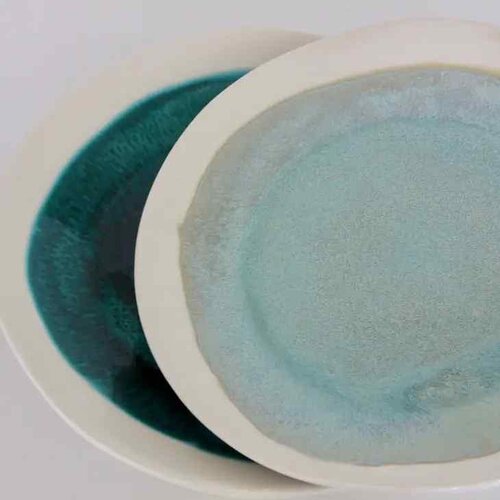 Prodigal Pottery Artisan Dinner Plate Green Sapphire