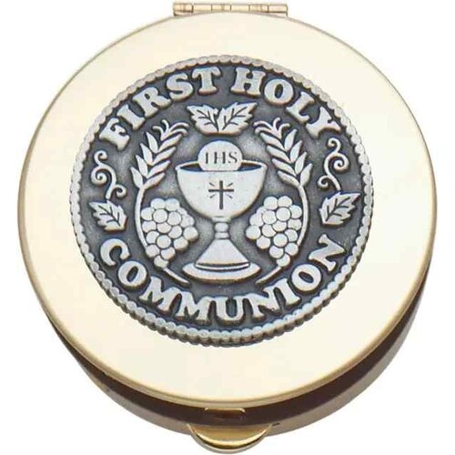 Communion Keepsake Box (golden box with pewter)