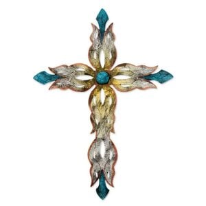 Novica Mission Cross Steel Wall Art