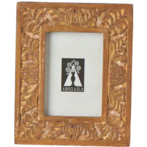 Picture Frame carved wood W/Metalic Patina by Abigails