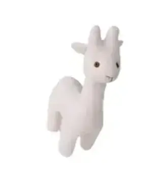 Linen Baby Rattle Pink Giraffe