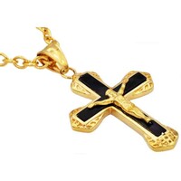Men's Gold Plated Cross Pendant