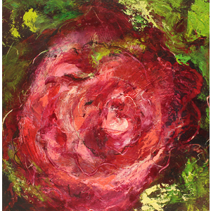 Bloom #1 Painting by Leigh Kershner - 8X8 on wood panel