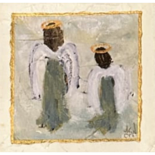 "Wendy & Mary" Angels - 5x5 Giclee on Canvas by Wilkerson Works