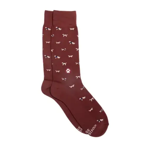 Conscious Step, Socks That Save Dogs, Burgundy, Small