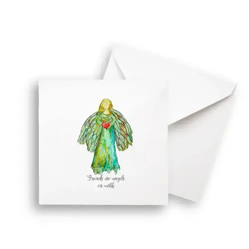 Colorful Angel with Heart Notecard