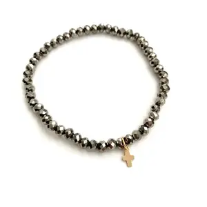 Metallic Cross Bracelet Gold Luxe  by Erin Gray